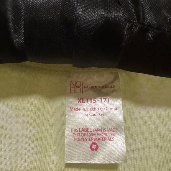 No Boundaries XL 15/16 Yellow Yin Yang Graphic Tank w Side Cutouts Drawstring - Picture 5 of 5